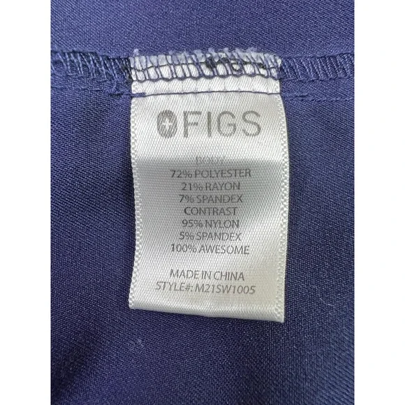 FIGS Polo Shirt Mens Large Blue Technical Collection Scrub Zip Pocket M21SW1005 - Picture 6 of 10